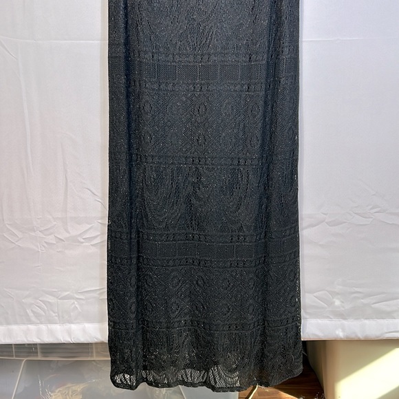 Helene Blake Short Sleeve Black Formal Dress Sz 16 Black lace w/lining Like new - Picture 2 of 8